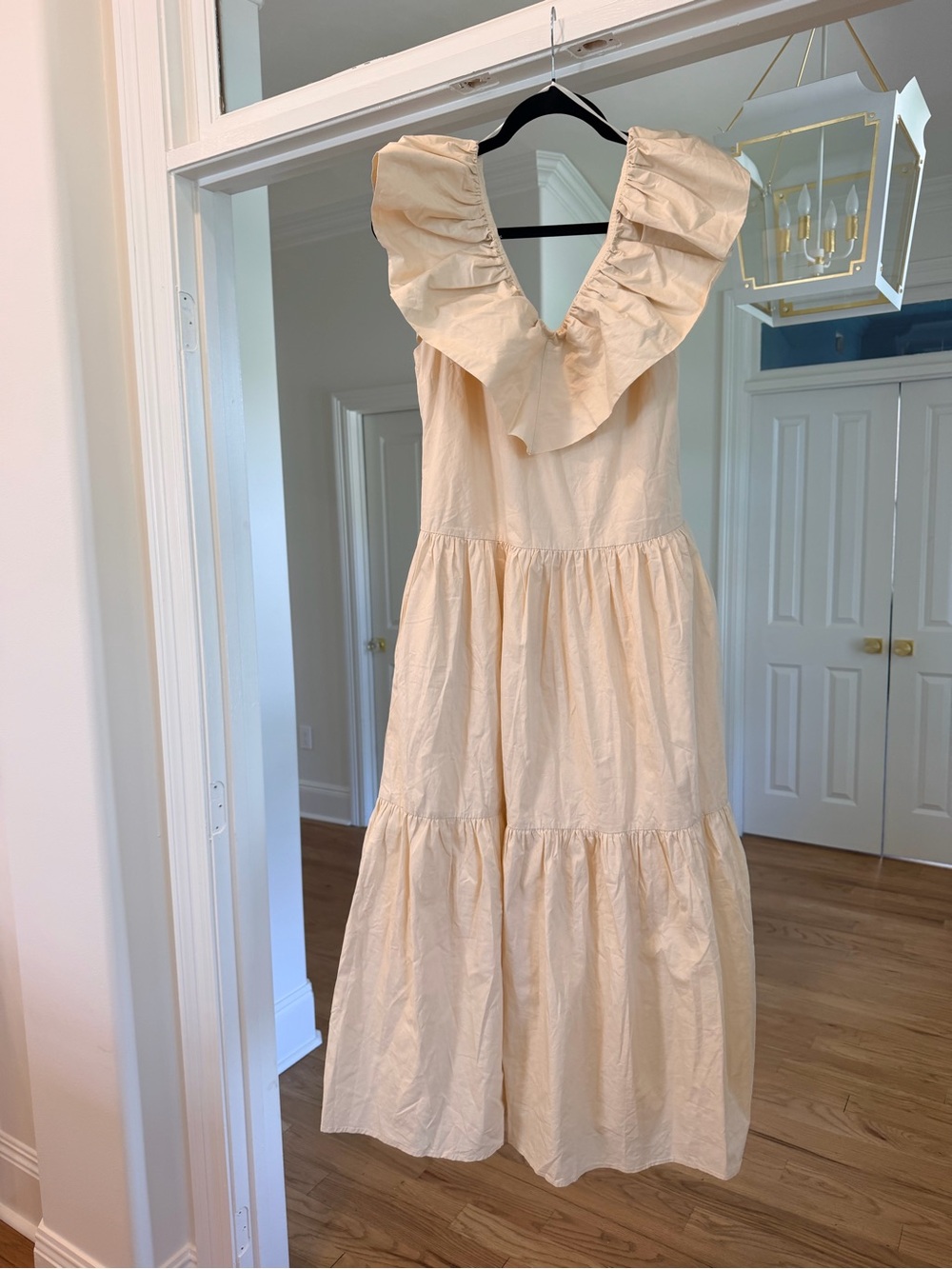 English Factory Cream Tiered Ruffle-Trim Dress